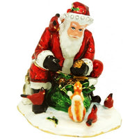 Xmas Trinket Box Santa Feeding Animals