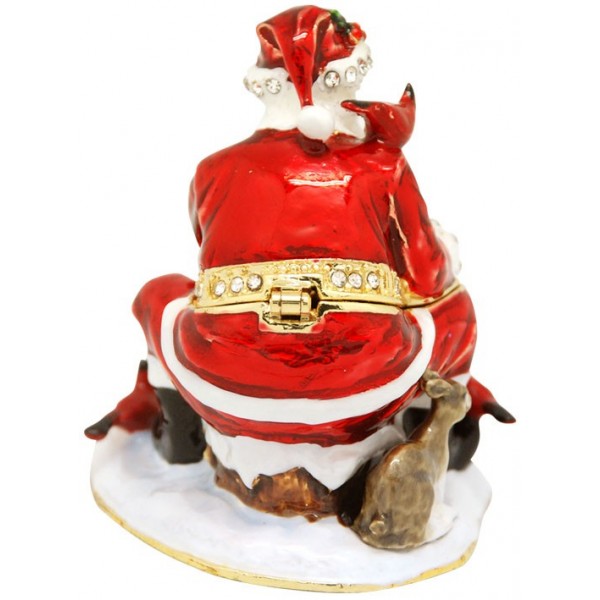 Xmas Trinket Box Santa Feeding Animals