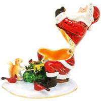 Xmas Trinket Box Santa Feeding Animals