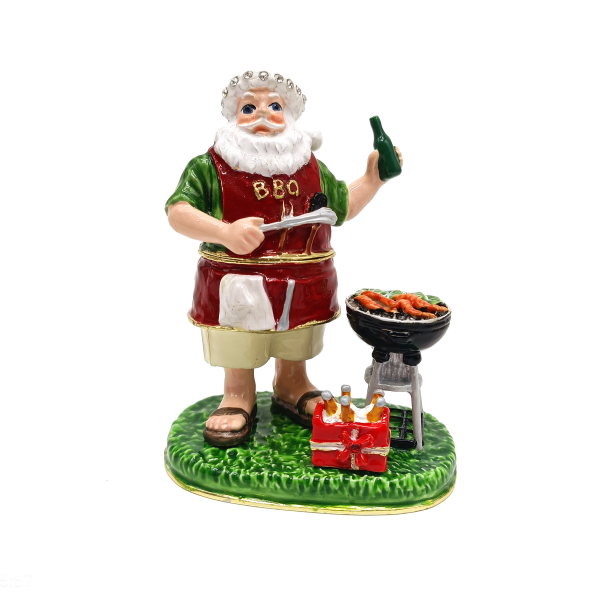 Xmas Trinket Box Santa Bbq