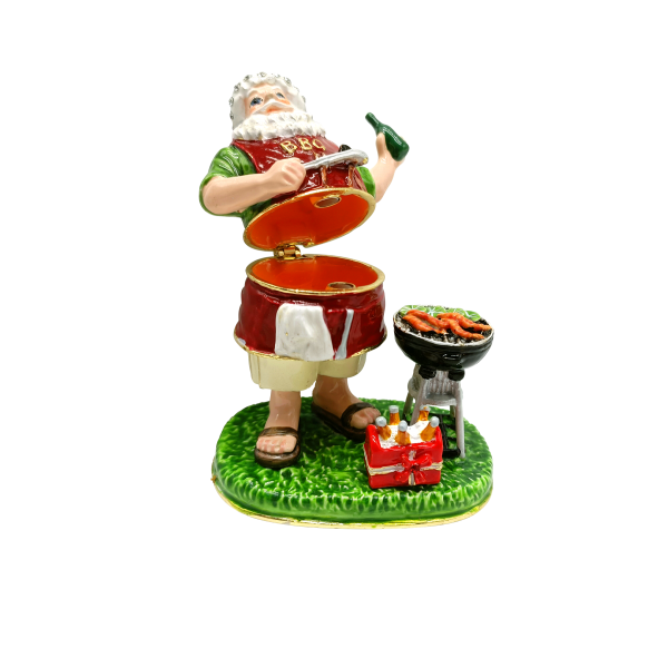 Xmas Trinket Box Santa Bbq