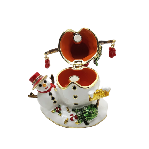 Xmas Trinket Box Snowman & Baby