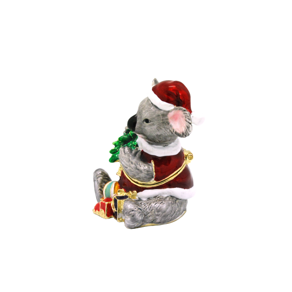 Xmas Trinket Box Koala With Xmas Tree