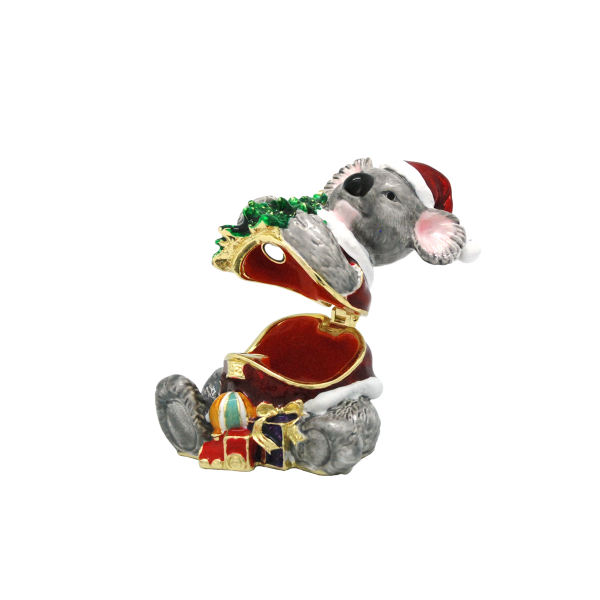 Xmas Trinket Box Koala With Xmas Tree