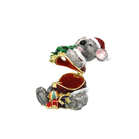 Xmas Trinket Box Koala With Xmas Tree