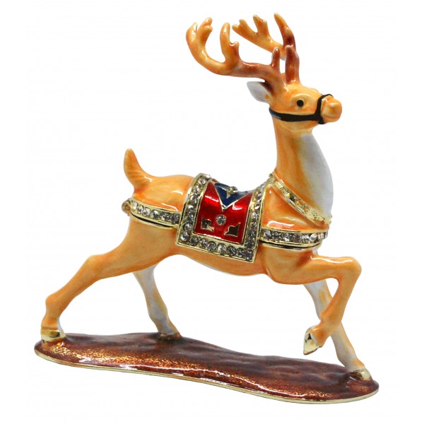 Xmas Trinket Box Running Deer