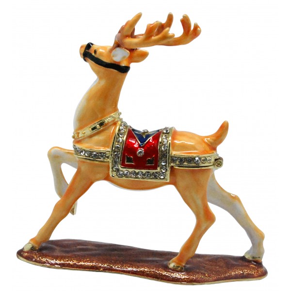 Xmas Trinket Box Running Deer