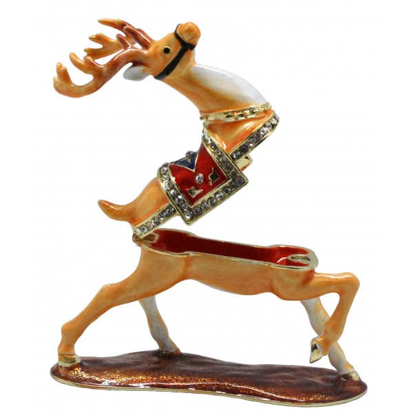 Xmas Trinket Box Running Deer