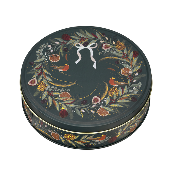 Christmas Tin Sara Miller Round Wreath 