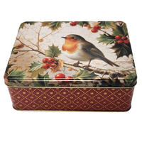 CHRISTMAS BISCUIT TIN ROBIN 
