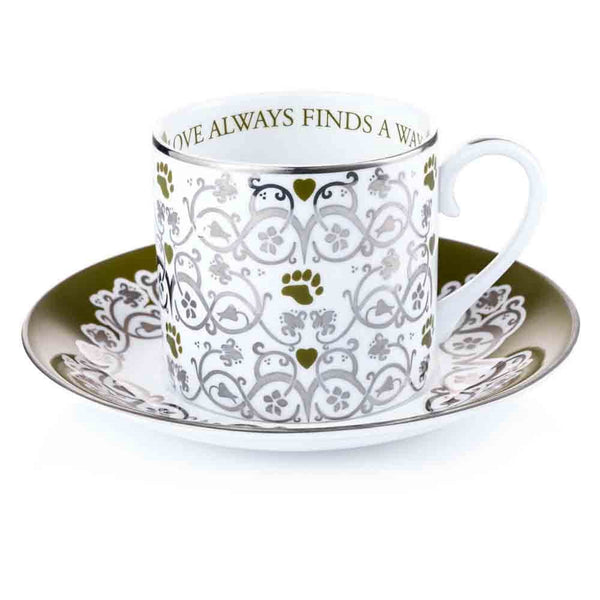 CHARLIE BEAR LABYRINTH CUP & SAUCER LOVE ALWAYS FINDS A WAY 