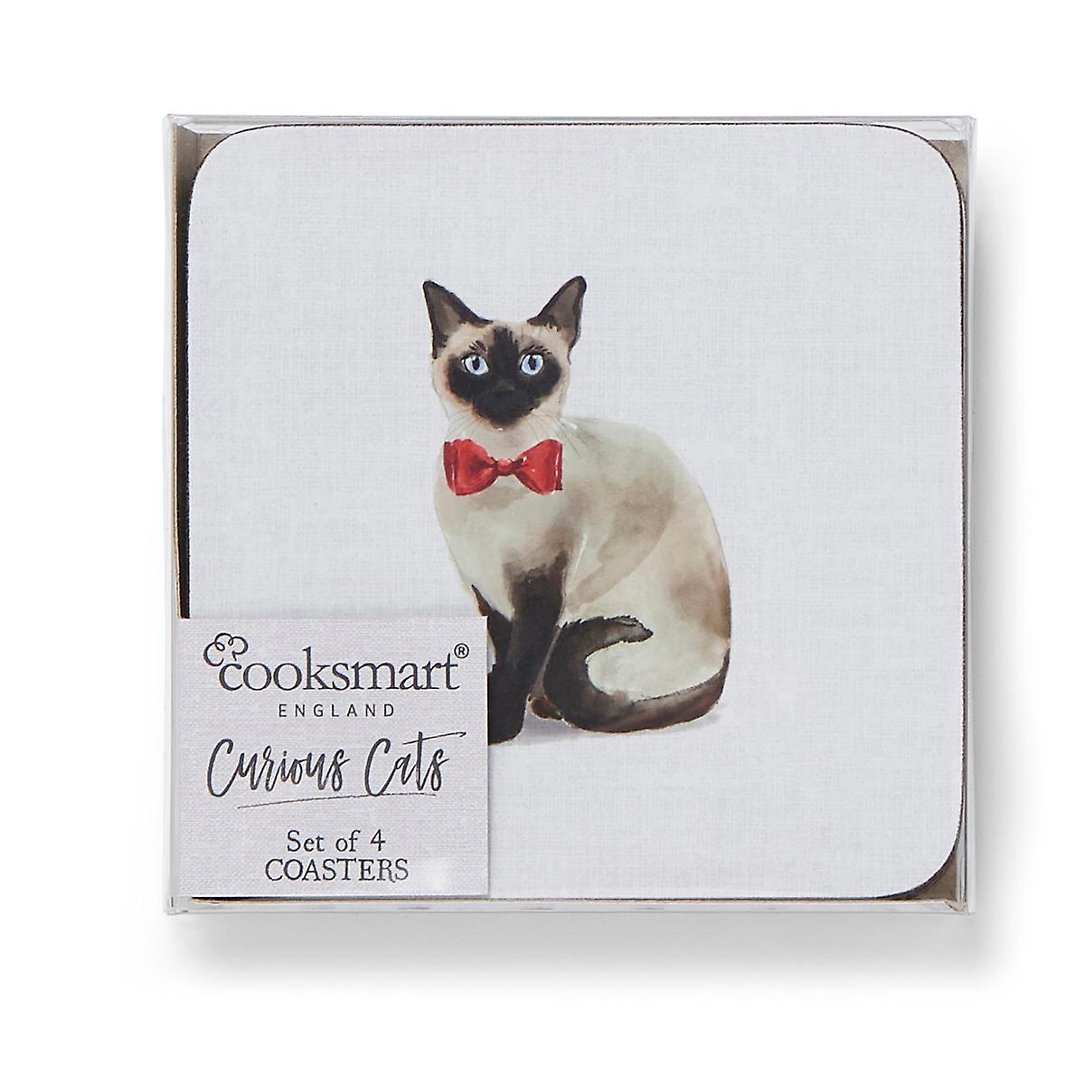 CURIOUS CATS SET OF 4 COASTERS