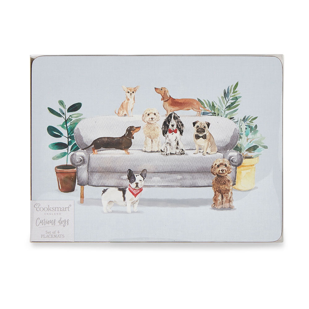 CURIOUS DOGS SET OF 4 PLACEMATS