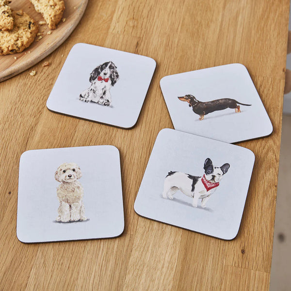 CURIOUS DOGS SET OF 4 COASTERS