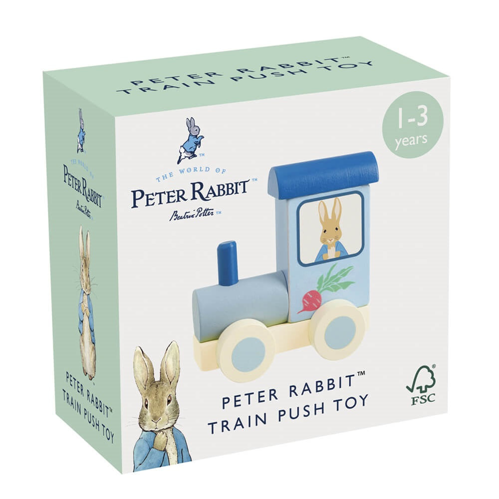 PETER RABBIT WOODEN TRAIN PUSH TOY