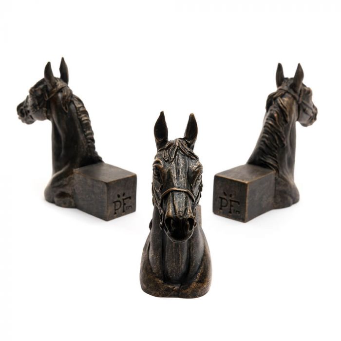 POTTY FEET ANTIQUE BRONZE HORSE HEAD