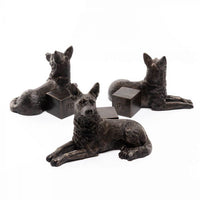 POTTY FEET ANTIQUE BRONZE GERMAN SHEPHERD