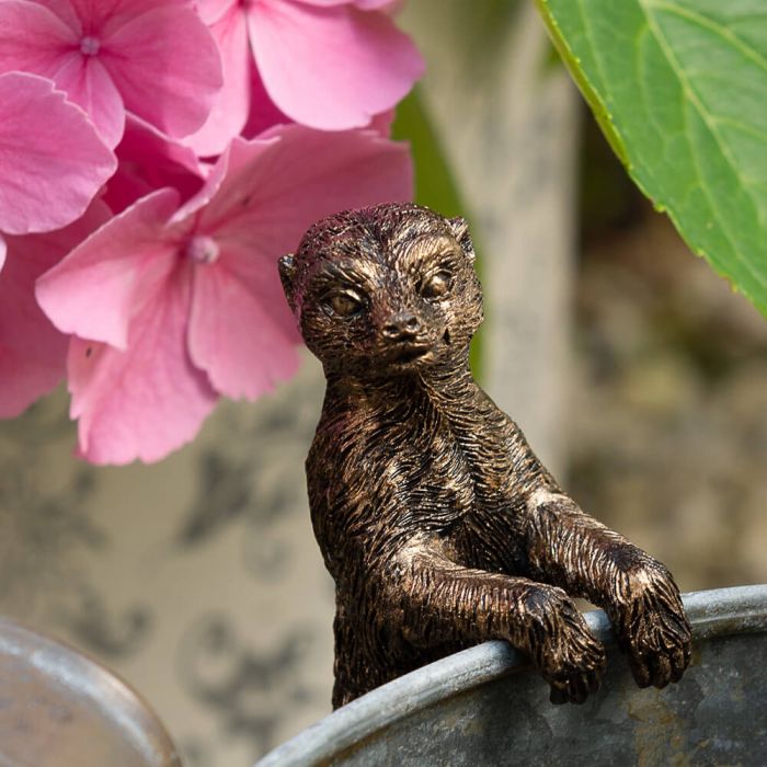 POT BUDDIES ANTIQUE BRONZE MEERKAT