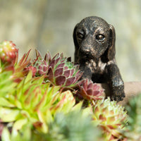 POT BUDDIES ANTIQUE BRONZE DACHSHUND