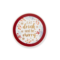 CHRISTMAS MUG - EAT DRINK & BE MERRY BARREL MUG AND COASTER SET 