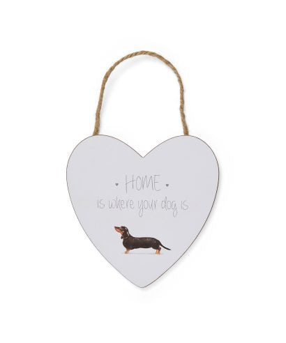 CURIOUS DOGS HOME HEART PLAQUE