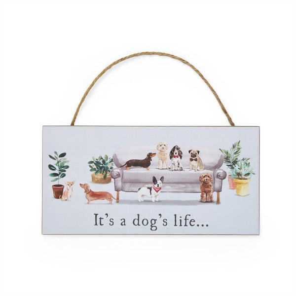 CURIOUS DOGS DOGS LIFE RECTANGULAR PLAQUE