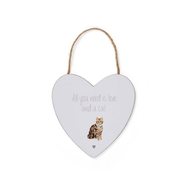 CURIOUS CAT LOVE HEART PLAQUE