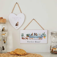 CURIOUS CATS PURRFECT HOME RECTANGULAR PLAQUE