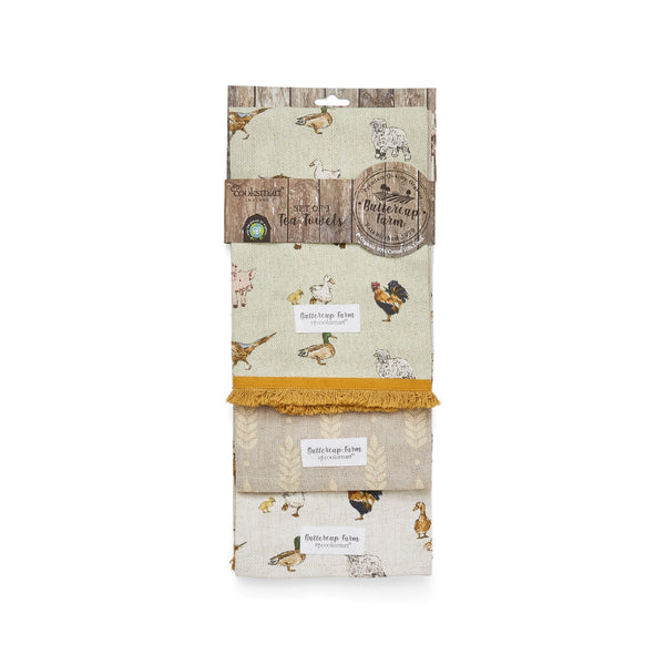 BUTTERCUP FARM TEATOWEL SET/3