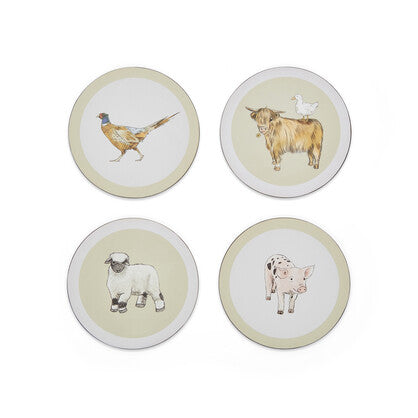 Buttercup Farm Coasters Round Set/4