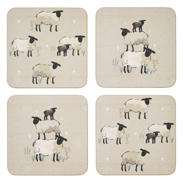 Highland Sheep Set Of 4 Coasters 