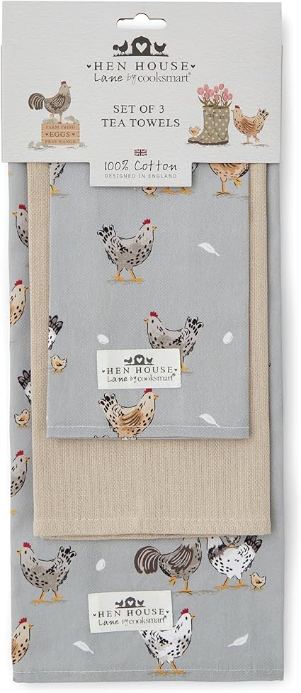 Hen House Lane 3 Pack Tea Towels