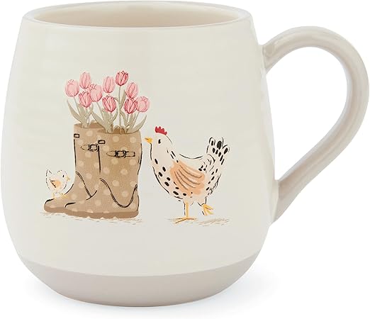 Hen House Lane Belly Mug - Wellies & Hens