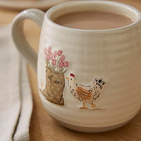 Hen House Lane Belly Mug - Wellies & Hens