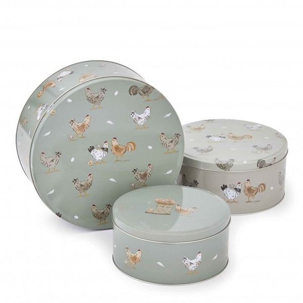Hen House Lane Set Of 3 Round Cake Tins