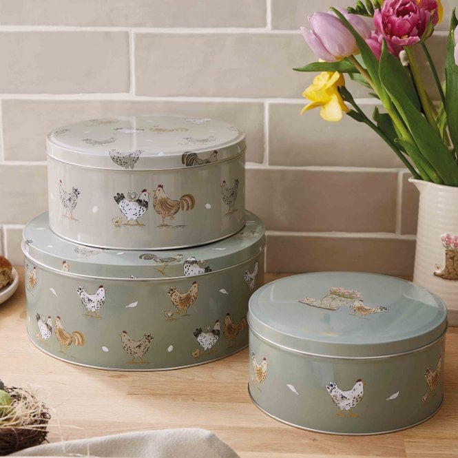 Hen House Lane Set Of 3 Round Cake Tins