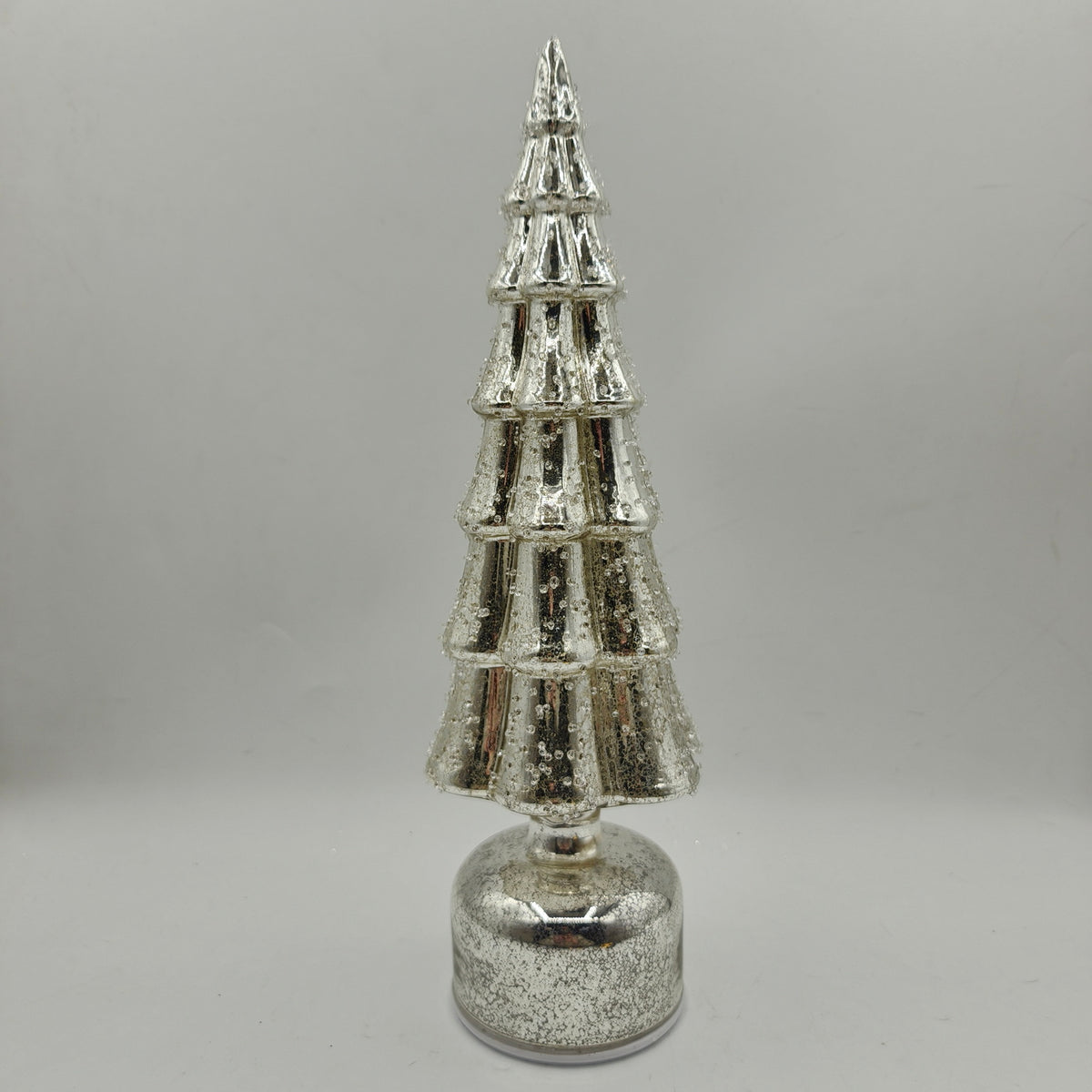 Xmas Tree Glass 36cm Rotating Led Tree With Mercury