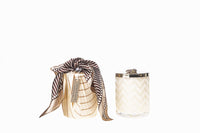 Cote Noire Candle & Scarf Cream Herringbone - Gold Lid With Bee