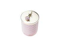 Cote Noire Candle & Scarf Pink Herringbone With Rose Lid