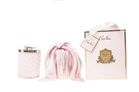 Cote Noire Candle & Scarf Pink Herringbone With Rose Lid