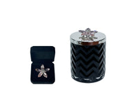 Cote Noire Candle & Scarf Black Herringbone - Gold Lid - Red Bee