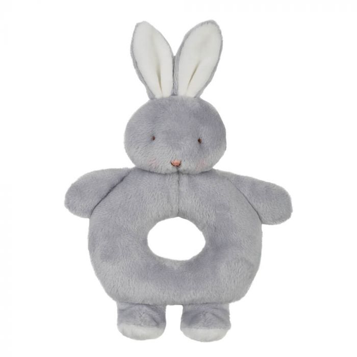 Bunnies By The Bay Grady Bunny Ring Rattle Grey
