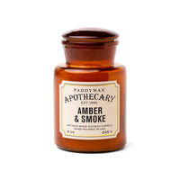 Apothecary Glass Candle 8oz - Amber & Smoke