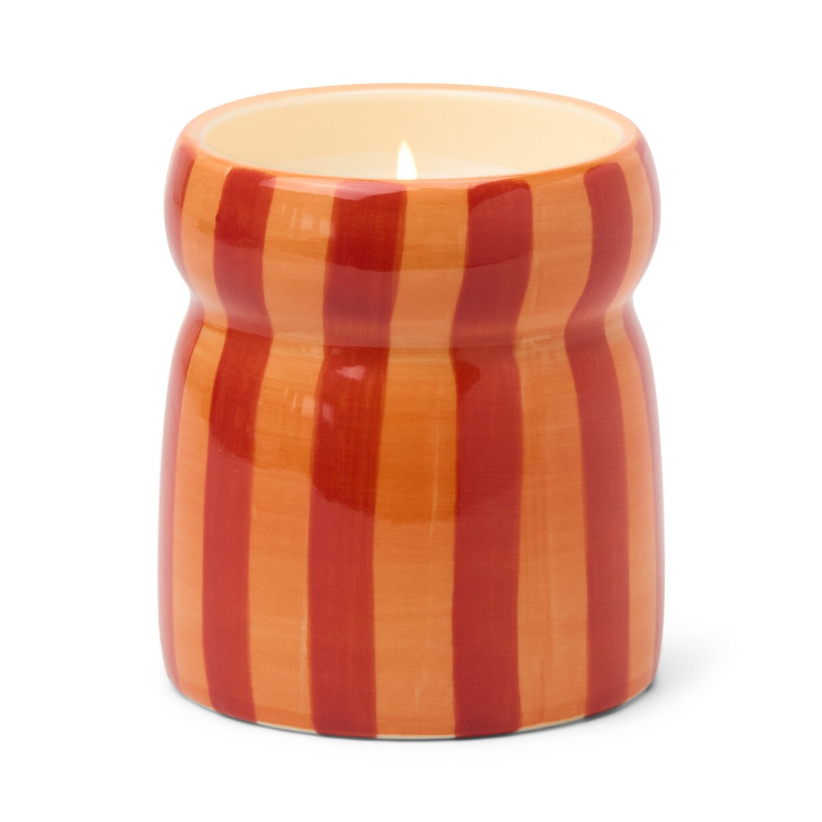 Cabana 6.5oz Red/coral Striped Cabana With Lid - Tangerine & Clove