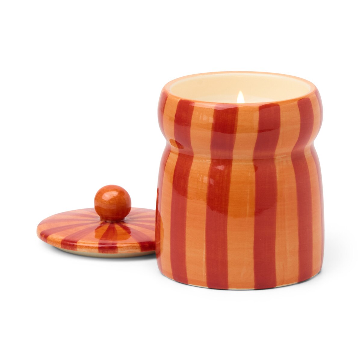 Cabana 6.5oz Red/coral Striped Cabana With Lid - Tangerine & Clove