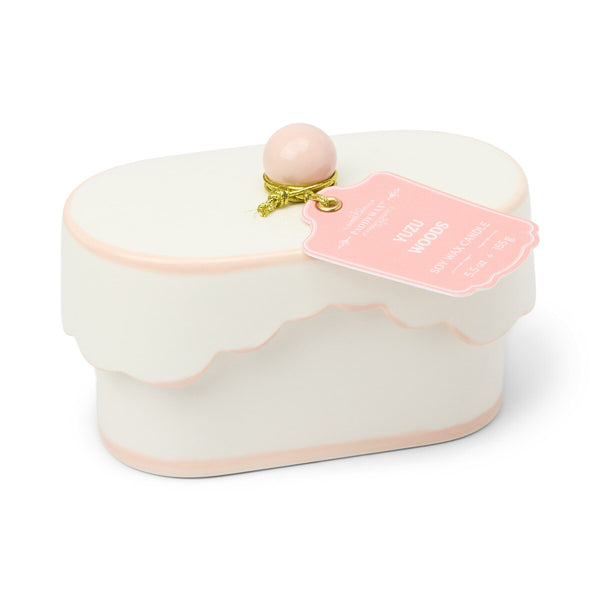 Candle Cherie Porcelain Ceramic Dish W/pink Lid - Yuzu Woods