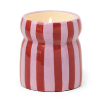 Cabana 6.5oz Red/pink Striped Cabana With Lid - Winter Berry
