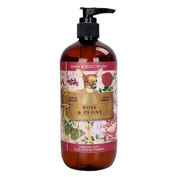 English Soap Company Rose And Peony Hand And Body Wash 500mls