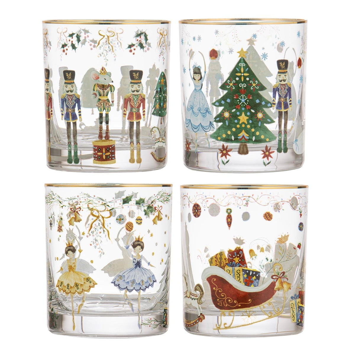 CHRISTMAS WONDERLAND CRYSTAL 4 PACK TUMBLER