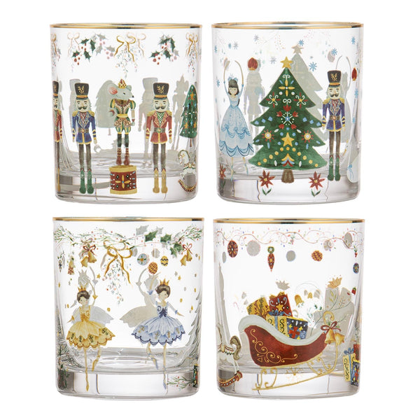 CHRISTMAS WONDERLAND CRYSTAL 4 PACK TUMBLER